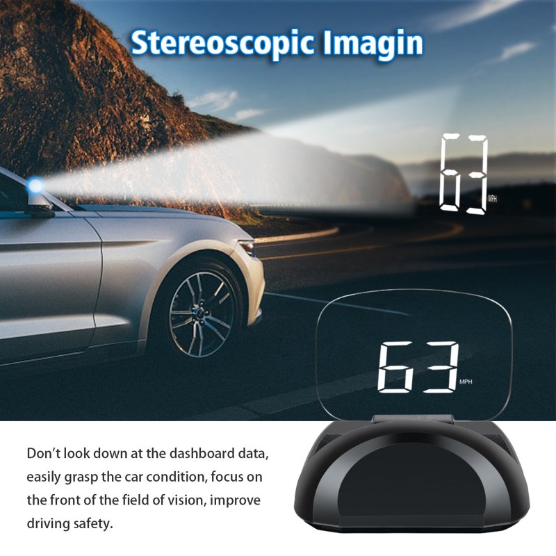 Car Hud Head-up Display GPS Obd Dual-mode Digital Display Windshield 