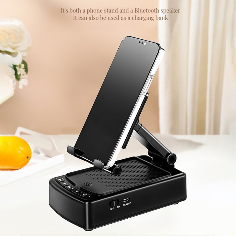 Cell Phone Stand with Wireless Bluetooth Speaker Telescopic Tablet Mobile Phone Holder 