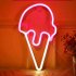 Ice Cream Neon Sign LED Light  Battery Or USB Powered Neon Light Up Signs  For KTV Pub Bar Party Home Bedroom Decorations Aesthetic Birthday Gifts ice cream neo