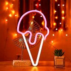 Ice Cream Neon Sign LED Light, Battery Or USB Powered Neon Light Up Signs, For KTV Pub Bar Party Home Bedroom Decorations Aesthetic Birthday Gifts ice cream neon light
