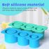 Ice Cube Tray For Tumbler Cup 30oz 40oz Silicone Stackable Ice Cube Tray With Lid Extra Large Ice Block Molds For Freezer green