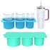 Ice Cube Tray For Tumbler Cup 30oz 40oz Silicone Stackable Ice Cube Tray With Lid Extra Large Ice Block Molds For Freezer green
