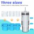 Ice Cube Tray For Tumbler Cup 30oz 40oz Silicone Stackable Ice Cube Tray With Lid Extra Large Ice Block Molds For Freezer green