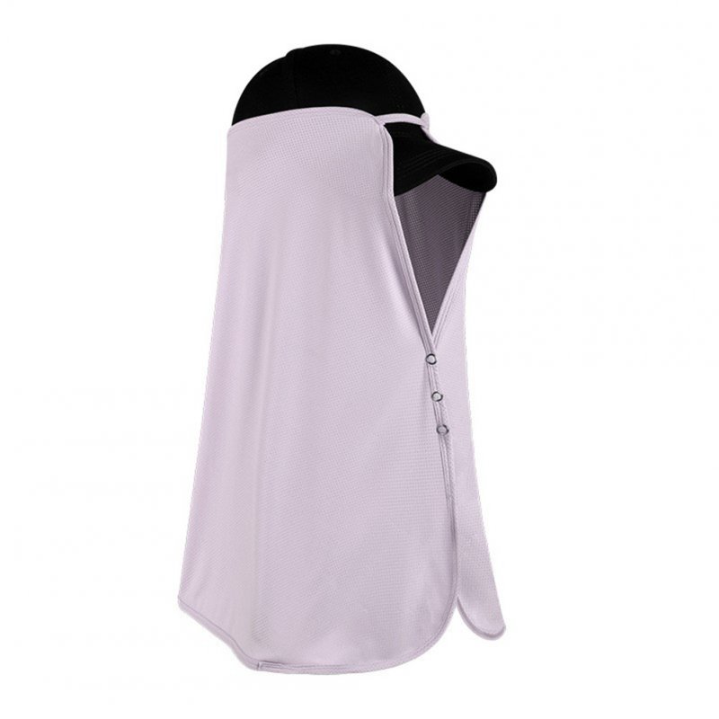Ice Silk Sun Visor Face  Cover Sunscreen Shawl Face For Outdoor Activities Lavender Purple