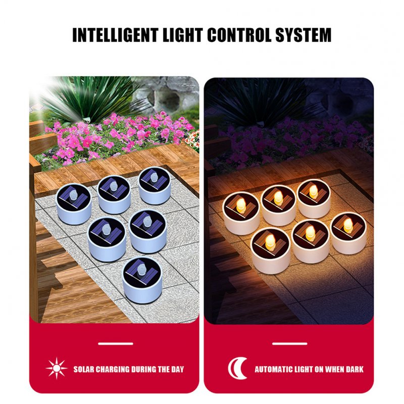 Outdoor Solar Candle Light Flameless IP42 Waterproof Induction Night Lamps for Garden Yard 