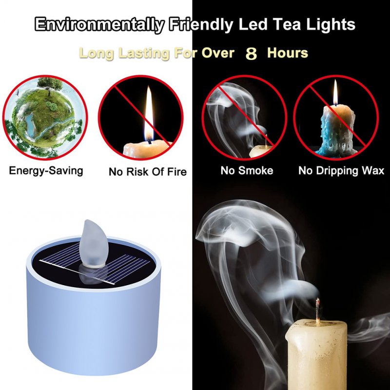 Outdoor Solar Candle Light Flameless IP42 Waterproof Induction Night Lamps for Garden Yard 