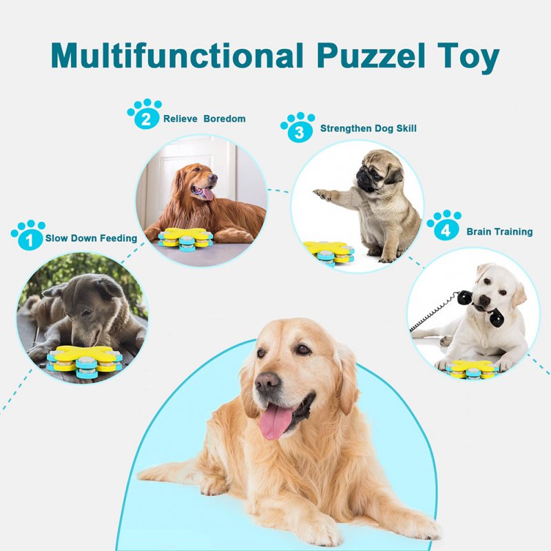Pet Turntable Slow Feeder Dispenser Interactive Enrichment Toys Pet Supplies For Large Small Smart Dogs 