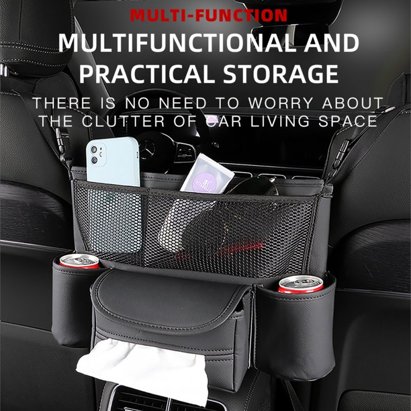 Car Seat Back Organizer PU Leather Handbag Holder Central Control 