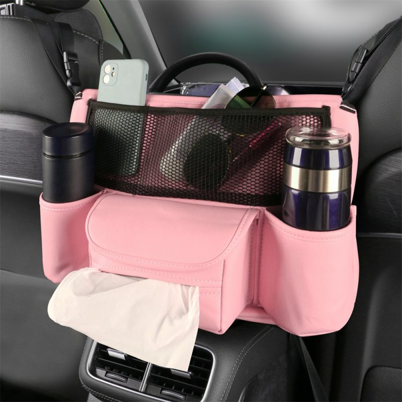 Car Seat Back Organizer PU Leather Handbag Holder Central Control 