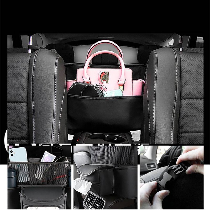 Car Seat Back Organizer PU Leather Handbag Holder Central Control 