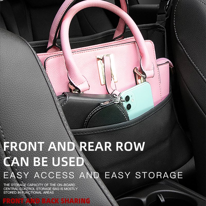 Car Seat Back Organizer PU Leather Handbag Holder Central Control 