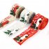 Imitation Hemp Ribbon Car Tree Printing Christmas Decoration Ribbon Roll for Gift Packing Red