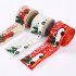 Imitation Hemp Ribbon Car Tree Printing Christmas Decoration Ribbon Roll for Gift Packing Red