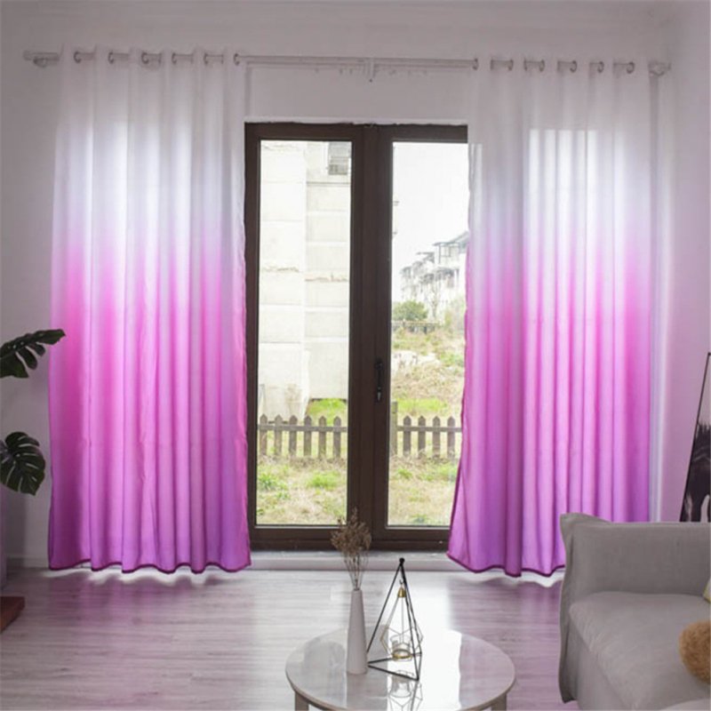 Gradient Wood Grain Printing Curtain Shading Drapes With Hanging Holes 1*2.7m High 