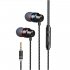 In Ear Earbud Headphones Heavy Bass Wired Headset Metal Earbud with Micphone Stereo Sound Effect red