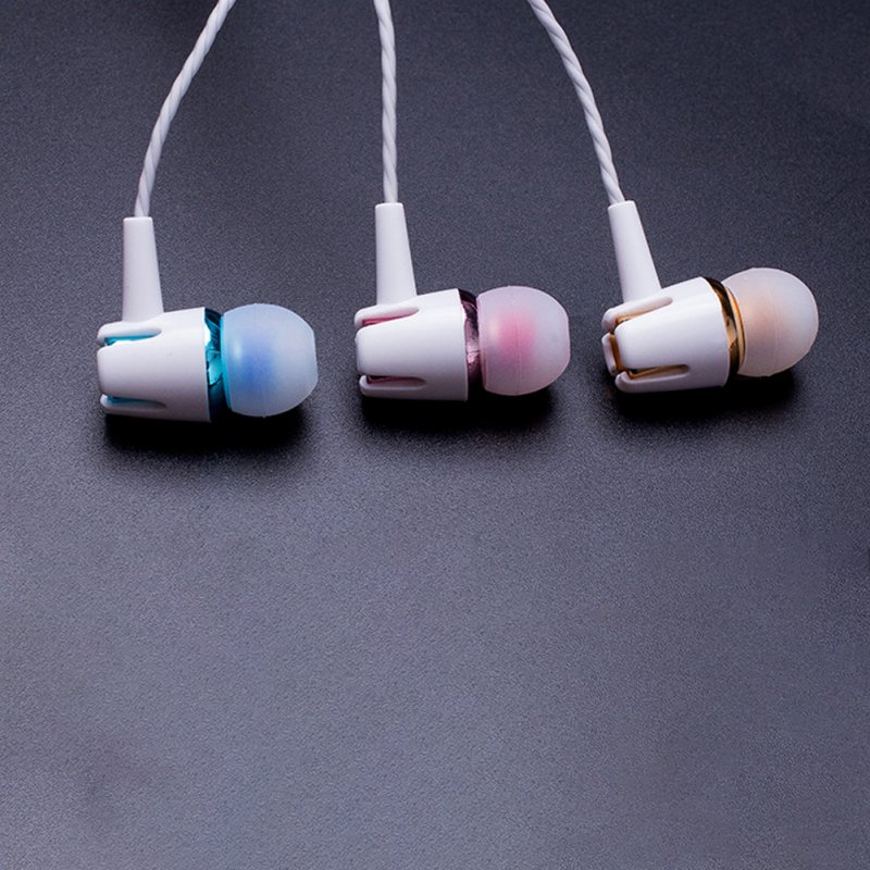 In-Ear Earphone Stereo Subwoofer Wired Earbuds for Xiaomi iPhone 3.5mm 1.2M Line with Microphone Blue