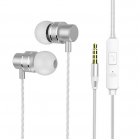 In Ear Headphones Earphone Stereo Bass Headset Metal Wired Earphone HiFi Headphones Mic white