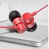 In Ear Headphones Earphone Stereo Bass Headset Metal Wired Earphone HiFi Headphones Mic red