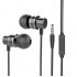 In Ear Headphones Earphone Stereo Bass Headset Metal Wired Earphone HiFi Headphones Mic black
