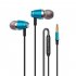 In ear Headset Wire controlled Smart Call Earphone with Microphone All metal Bass Music Headphones for Android V1 Silver