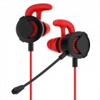 In-ear Noise Reduction Wired Headset Portable E-sports Gaming Calling Computer Headphones With Dual Hd Microphones Red