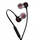 In-ear Wire-controlled Stereo Metal Magnetic Absorption Earphone black
