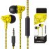 In ear Wire controlled Headset with Microphone 3 5mm Stereo Plug Fashion Braided Wire Crack Earphones Yellow