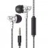 In ear Wire controlled Headset with Microphone 3 5mm Stereo Plug Fashion Braided Wire Crack Earphones Green