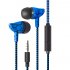In ear Wire controlled Headset with Microphone 3 5mm Stereo Plug Fashion Braided Wire Crack Earphones Green