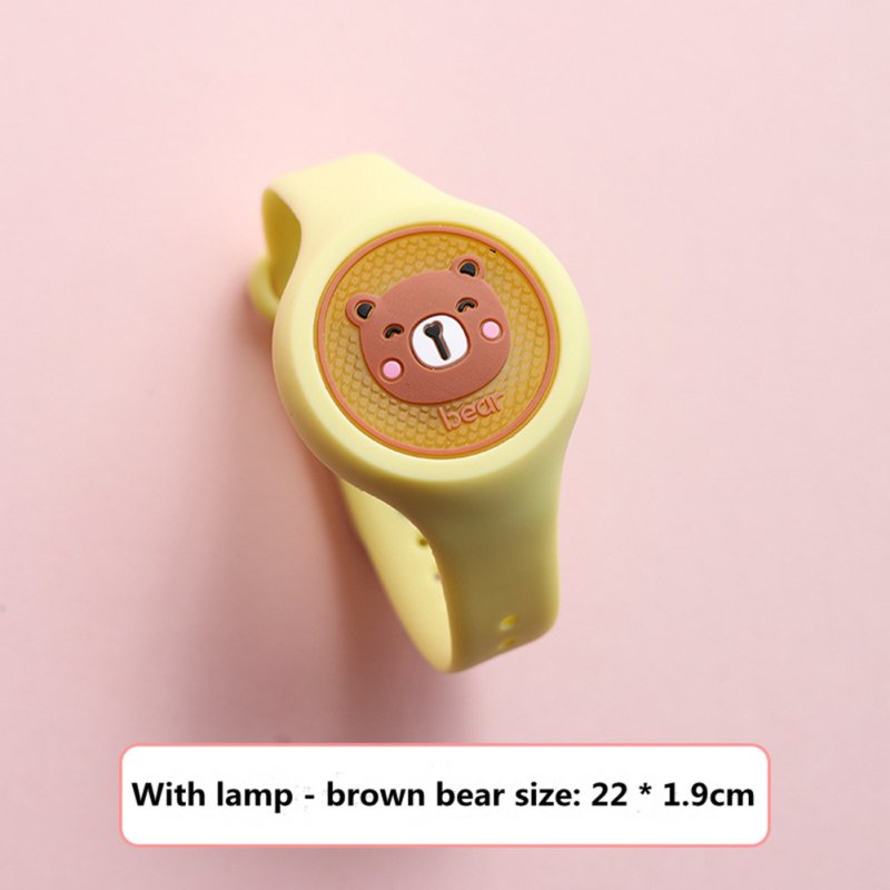Indoor Cartoon Anti Mosquito Repellent Bracelets Baby Infant Children Luminous Hand Ring Brown bear