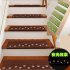Indoor luminous Visual Self Adhesive Anti Skid Stair Step Mat  Brown 55 5   22 5   4cm
