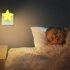 Induction Mini Star Shape Led sensor Control Night Light For Kids Bedroom Bedside Baby Sleep Light Low Power Consumption Bedside Lamp white Eu plug