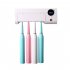 Induction Toothbrush Holder with UV Light Sterilizer Box Toothbrush Cleaner Toothpaste Dispenser white