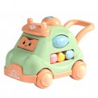 Inertia Car Toy For Kids Cartoon Face Changing Car Toy With Visible Colored Moving Gears Light Music Effects For Birthday Christmas Gifts green