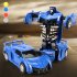 Inertia Crash PK Car Deformation Robot Action Figures Toy for Kids blue