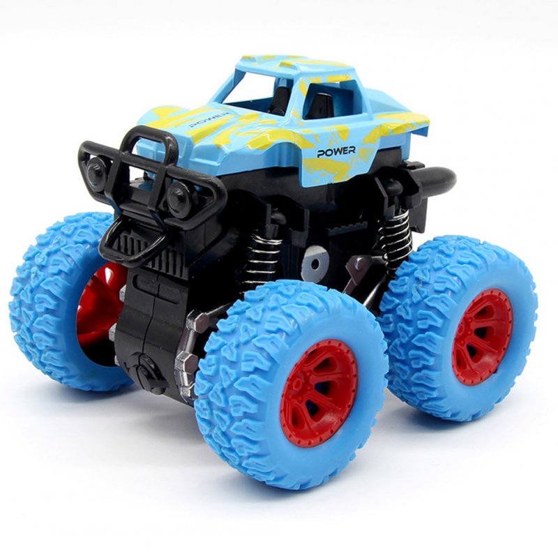 Inertia Shockproof Four-wheel Drive SUV Baby Child Boy Simulation Vehicle Model Car Anti Crash Toy blue