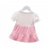 Infant Baby Girls Summer Dress Short Sleeve Round Neck Bow Princess Dresses For 1 3 Years Children yellow 30 36M 110
