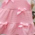 Infant Baby Girls Summer Dress Short Sleeve Round Neck Bow Princess Dresses For 1 3 Years Children green 12 18M 80