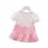 Infant Baby Girls Summer Dress Short Sleeve Round Neck Bow Princess Dresses For 1 3 Years Children green 12 18M 80