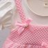 Infant Baby Girls Summer Dress Short Sleeve Round Neck Bow Princess Dresses For 1 3 Years Children green 30 36M 110