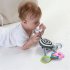 Infant Black and White Cloth Hanging Rattle Baby Bed Trailer Clip Toys Black and white