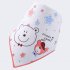 Infant Newborn Pure Cotton Lovely Cartoon Triangle Baby Bib Dual Layer Stud Towel Bear Pink