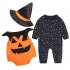 Infant Toddler 3Pcs Happy Halloween Costume Outfit Set Pumpkin Romper Pants Set As Show 80 6 9 months 0 15kg