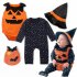Infant Toddler 3Pcs Happy Halloween Costume Outfit Set Pumpkin Romper Pants Set As Show 90 9 12 months 0 2kg