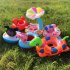 Inflatable Boat With Float Seat Steering Wheel Enlarged Thickened Infant Swimming Ring Pool Float blue Mushroom Boat  12 5kg 