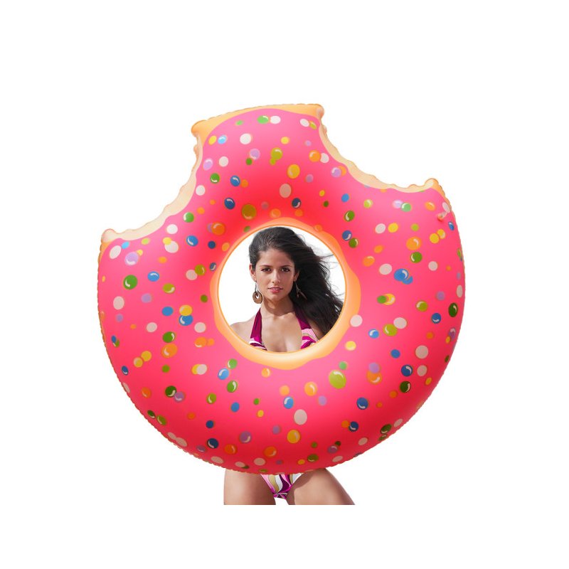 US Inflatable Giant Donut Swimming Pool Floats with Two-Bite for All Ages Swim Ring