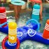 Inflatable Pool Ring Toss Games Kit With Rings Multiplayer Pool Throwing Game Kids Family Water Fun Beach Party Toys 1 set of 4 circles   pump
