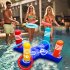 Inflatable Pool Ring Toss Games Kit With Rings Multiplayer Pool Throwing Game Kids Family Water Fun Beach Party Toys 1 set of 4 circles   pump