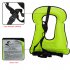 Inflatable Swim Vest With Blow Valve Life Jacket Buoyancy Vest Portable Wear resistant Swimming Aids Equipment fluorescent green