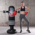 Inflatable Vertical Boxing Column Tumbler Inflatable Sandbag Decompression Fitness Toy cattle  Black 